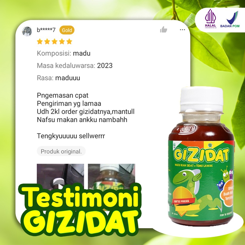 Gizidat Paket 5 BOTOL - Mengatasi Anak Susah Makan &amp; Meningkatkan Kecerdasan Anak