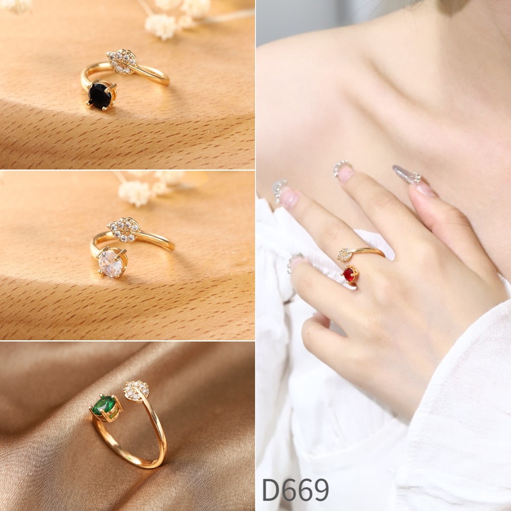 ✨D.G.C✨ ✅COD Cincin Titanium Wanita Adjustable Mewah Berlian Fashion Korea Aksesoris Jewerly Cincin Tunangan Murah D6