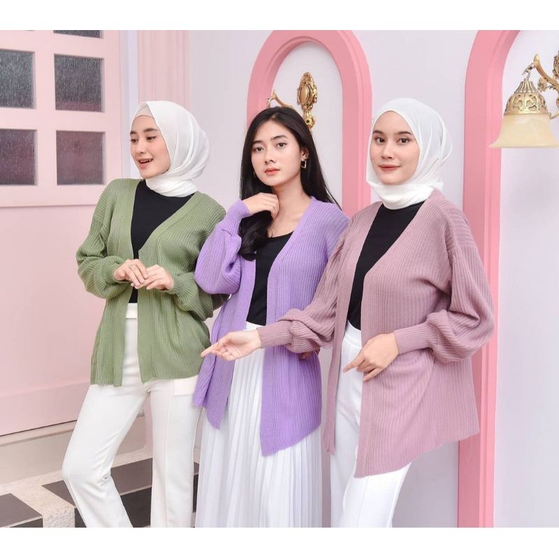 Pastel outer long cardi/cardigan panjang wanita/cardigan polos cantik wanita/luaran muslim panjang