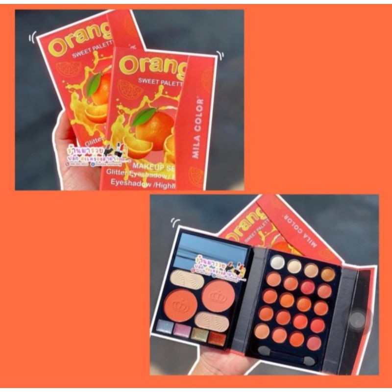 EYESHADOW MILA ORANGE GLITER  MILA COLOR PALETTE DOMPET MAGNET MAKE UP