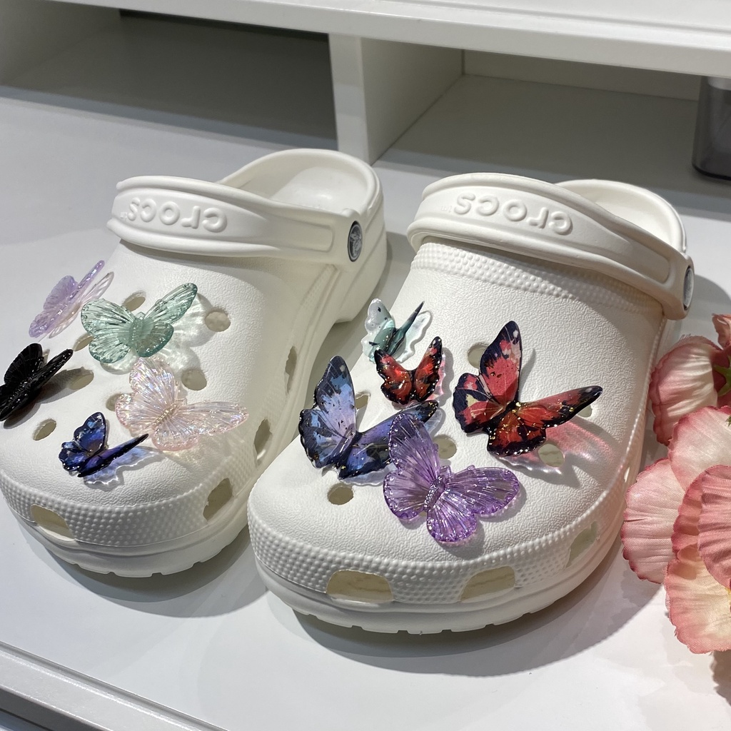 Butterfly 1 Pc Aksesoris Stiker Gesper Sepatu Bentuk Kupu-Kupu crocs Untuk Dekorasi