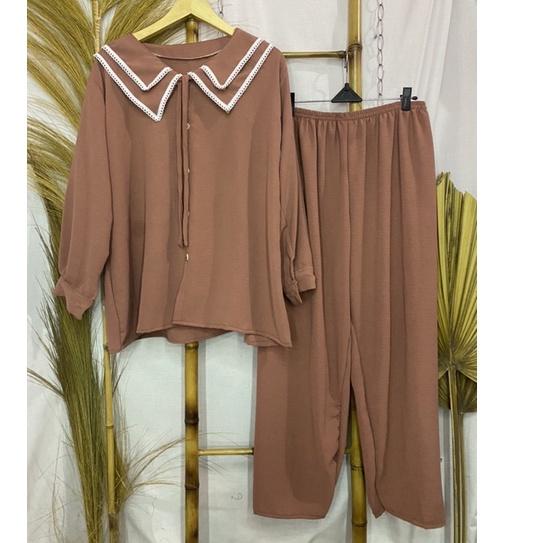 (VIRAL) ONE SET CRINKLE  AIRFLOW LD 120 RENDA || SETELAN CRINKLE JUMBO RENDA
