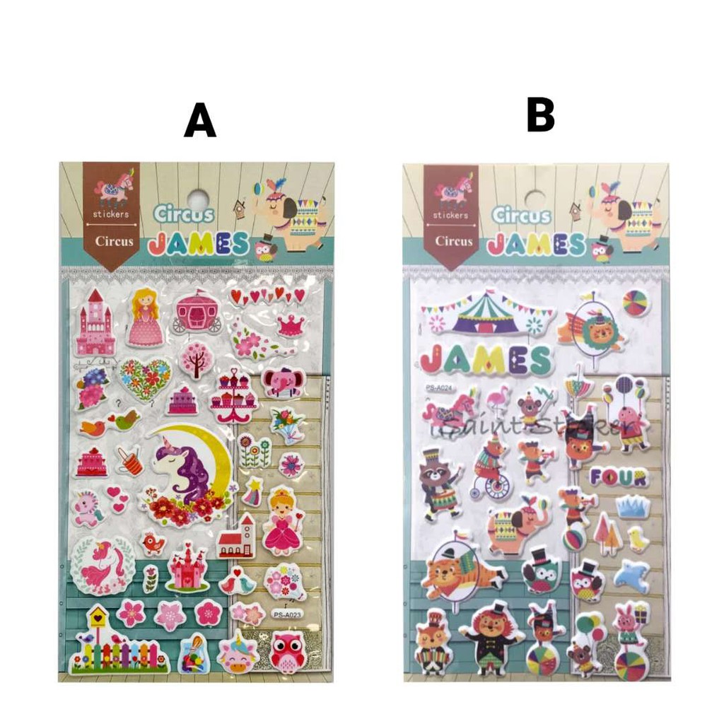 

Sticker Timbul Gambar Tempel Stiker Anak Karakter James Circus Sirkus