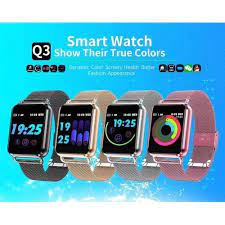 Smartwatch Q3 Sporty Fitness Tracker Android iOS - Metal Strap