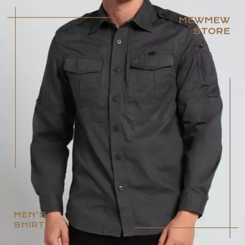 Kemeja Tactical Outdoor Pria Lengan Panjang Atasan Pria MGEE GORDON C044