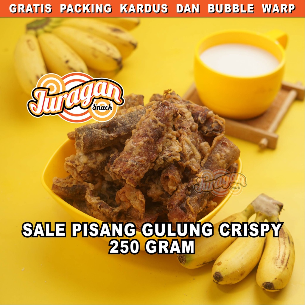 SALE PISANG GULUNG CRISPY 250 gram snack kiloan makanan ringan jajanan cemilan camilan manis  murah