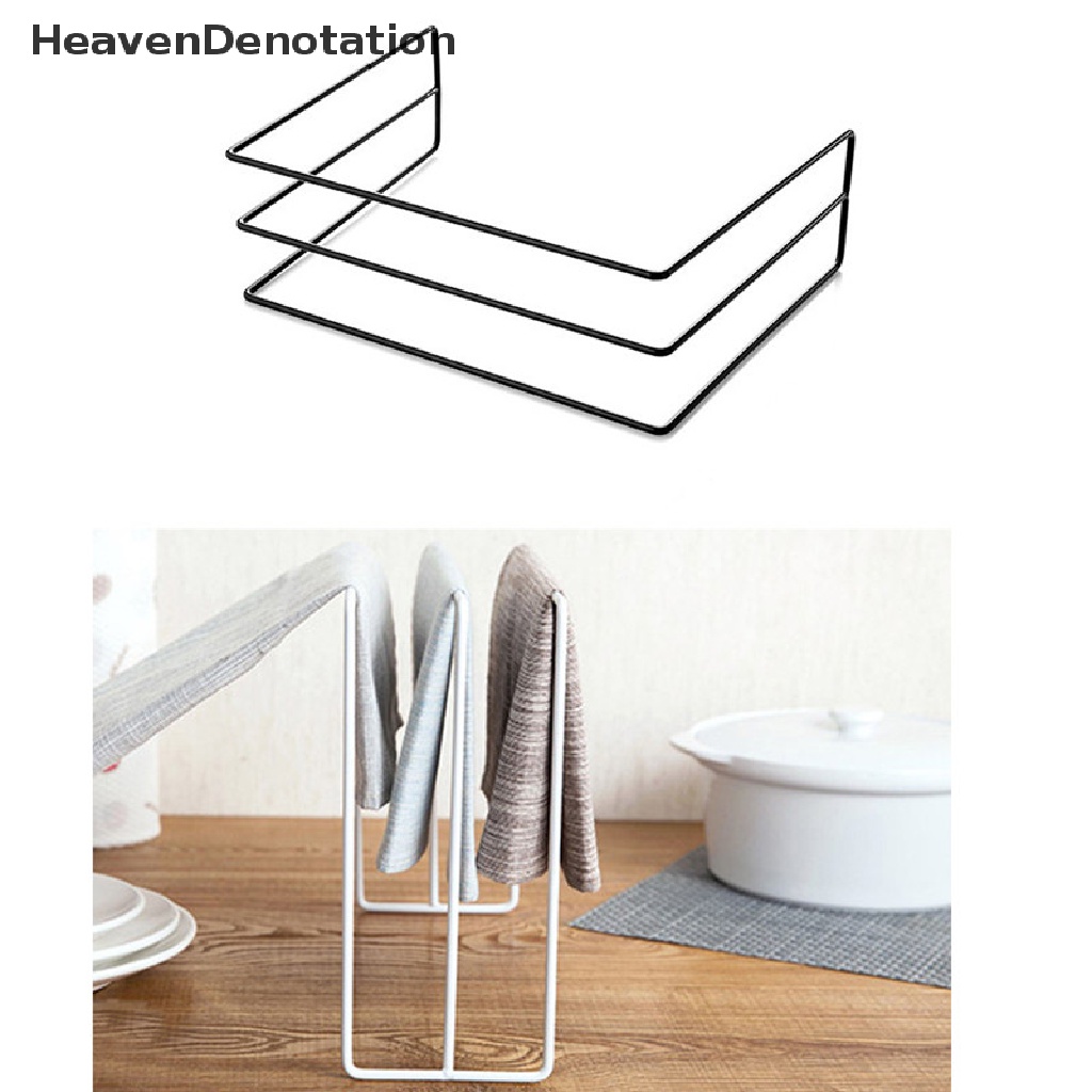 (Heavendenotation) Rak Gantung Organizer Handuk / Kain Lap Bahan Besi Untuk Lemari Dapur