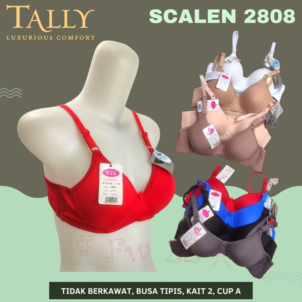 Bra Tanpa Kawat Scalen 2808 Berbusa Tipis dan Tanpa Kawat dengan bahan Super Soft