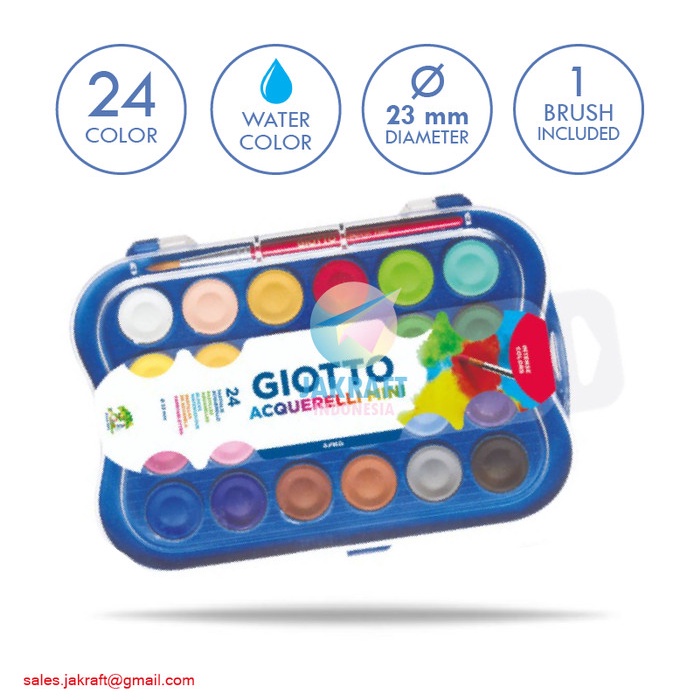

Produk Terbaru Cat Air Giotto 24 Warna Watercolor Mini Acquerelli +Bonus Kuas Lukis