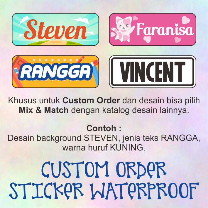

CUSTOM Sticker Waterproof/Sticker Tahan Air