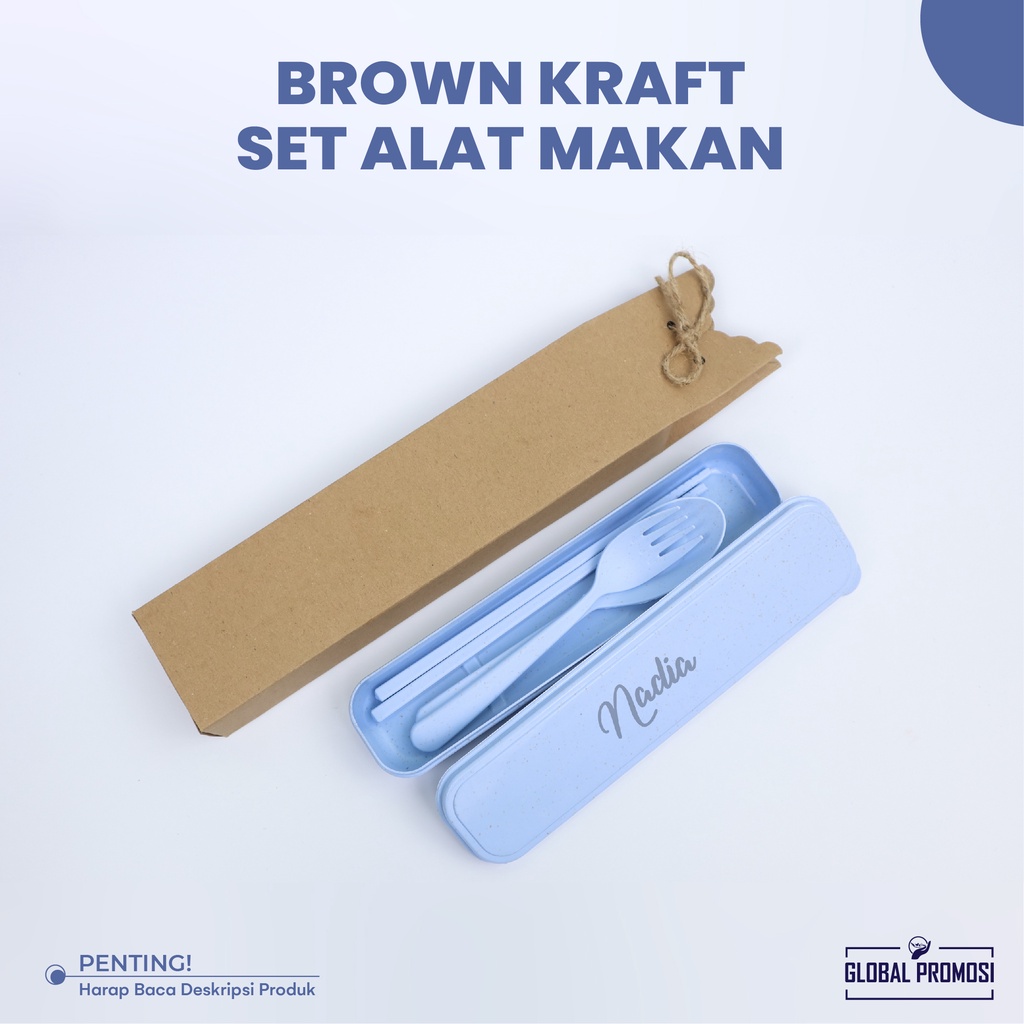 Set Alat Makan Custom Cutlery Set New Normal Kit Cetak 1 Warna PERMANEN ANTI LUNTUR Promosi Souvenir