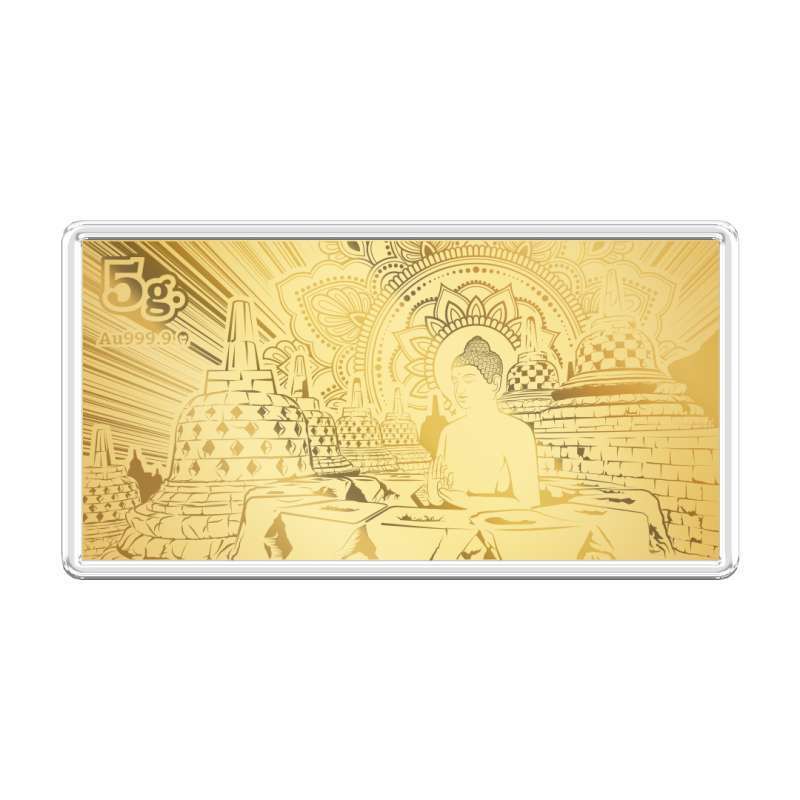 IDN Bulion Borobudur Keping Emas Logam Mulia [5.0 g - 999.9‰ Fine Gold]