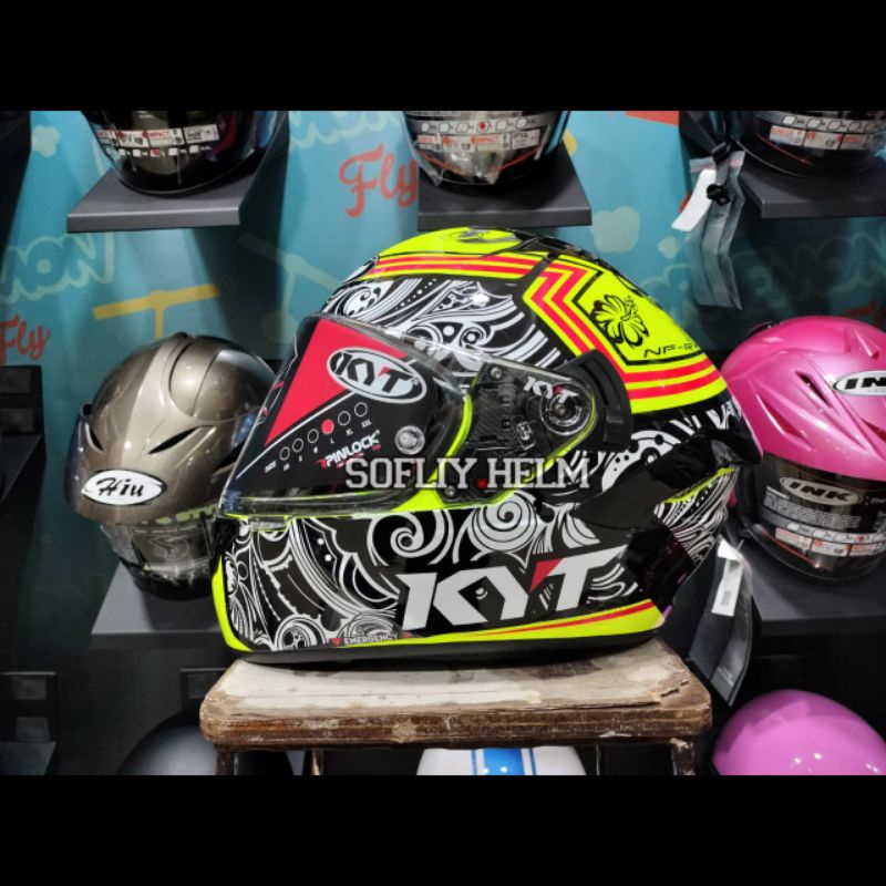 HELM KYT NFR STEEL FLOWER DOUBLE VISOR FULL FACE