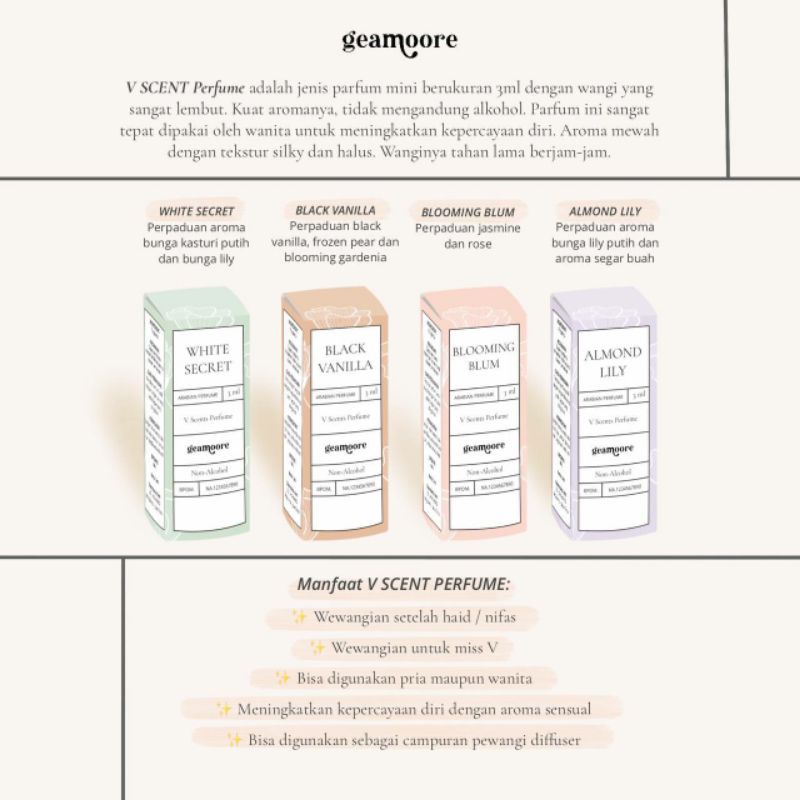 VSCENT PERFUME BY GEAMOORE ✔️ BPOM