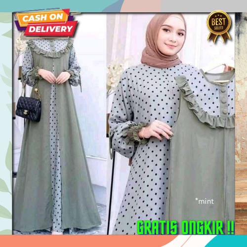 Gemis Perempuan Pesta Kondangan Dres Muslimah Sari Fashion Muslim Terbaru 2023 Drees Wanita Lebaran 