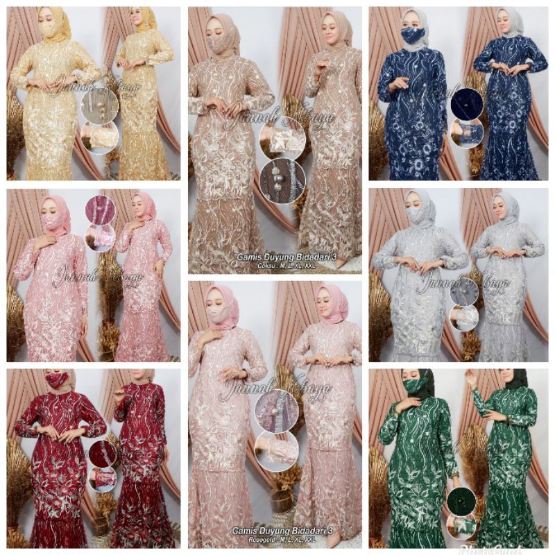 REALPICT GAMIS ORIGINAL/GAMIS DUYUNG/GAMIS FULL TULLE/GAMIS PESTA/BY JANNAH