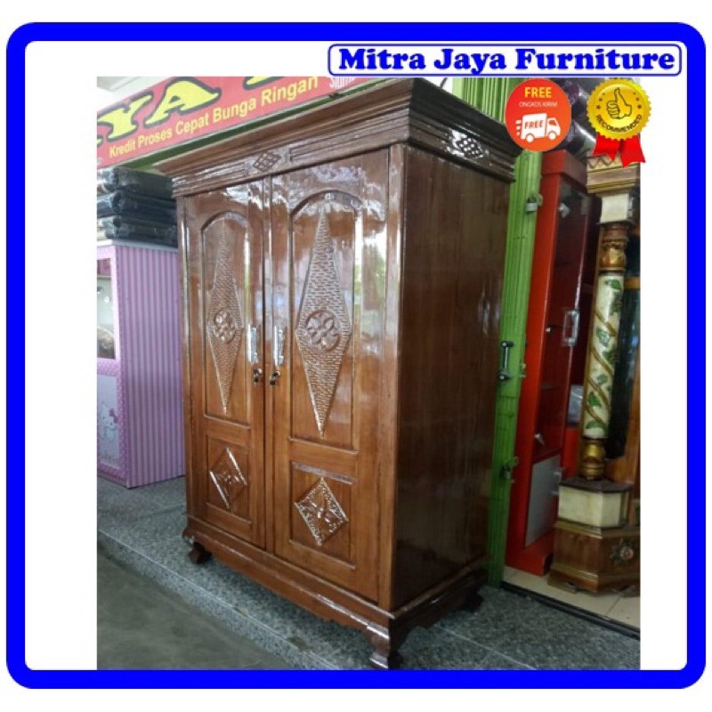 HARGA PROMO LEMARI PAKAIAN JATI 2 PINTU