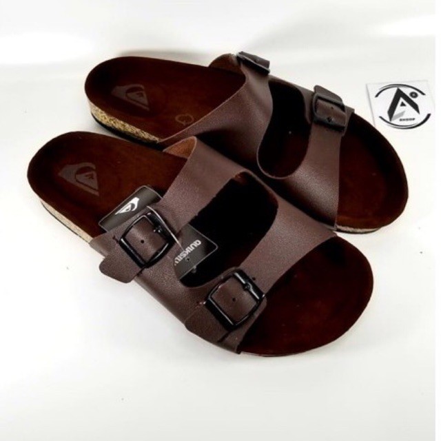 SANDAL SLOP PRIA QUIKSILVER COKLAT PREMIUM SOL PUYUH