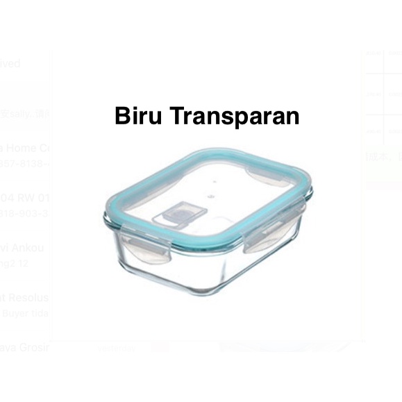 Toples Lunch Box Kotak Tempat Penyimpanan Makan Bahan Kaca Microwave Oven Safe Bersekat