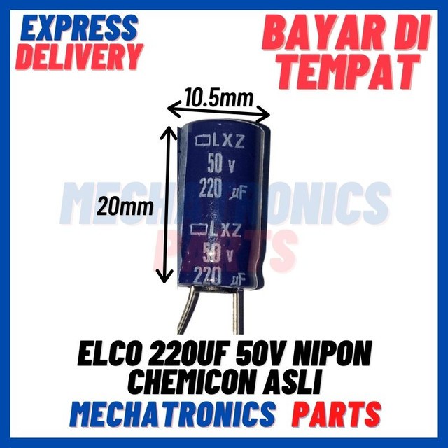 [PAS-9530] ELCO 220UF 50V NIPON CHEMICON ASLI