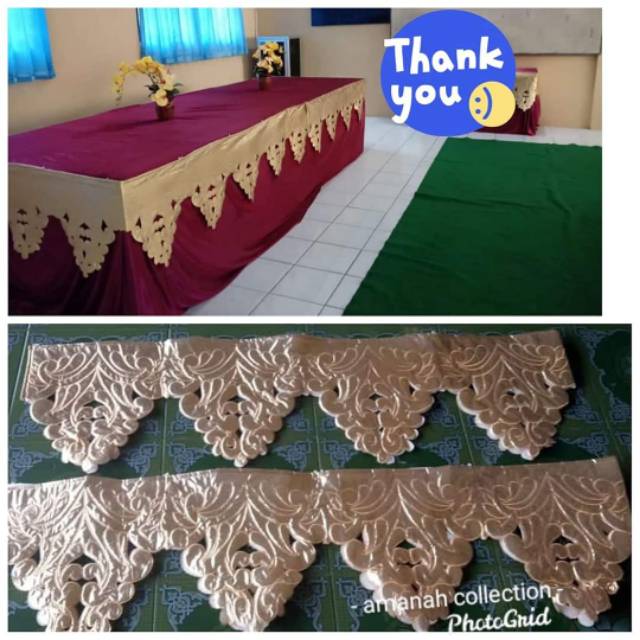 Renda poni meja prasmanan per lembar panjang 3 meter(harga per lembar)