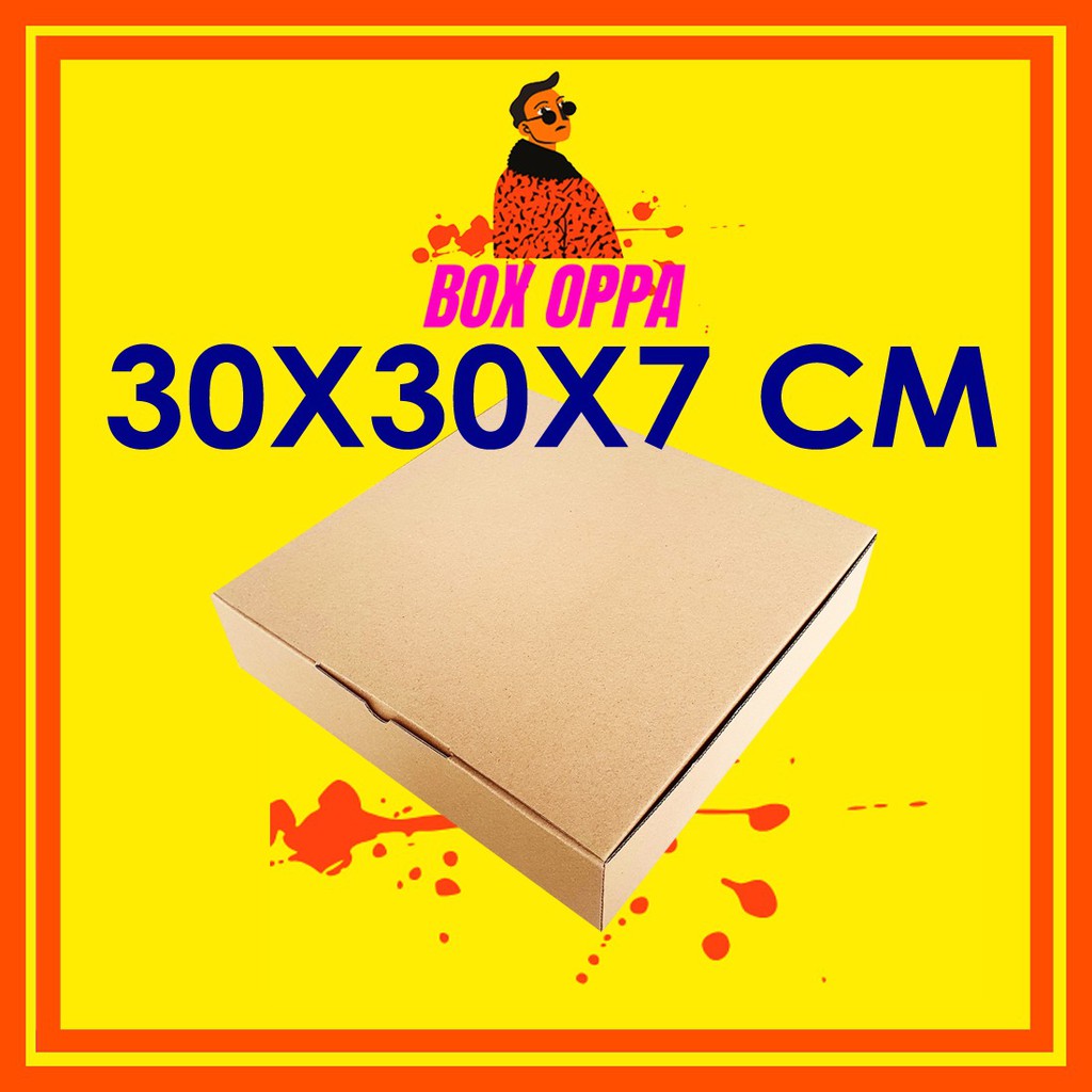 Kardus Dus box uk 30x30x7 cm (ECER) Die Cut Kotak Packing Baju pizza hampers snackbox donut-1