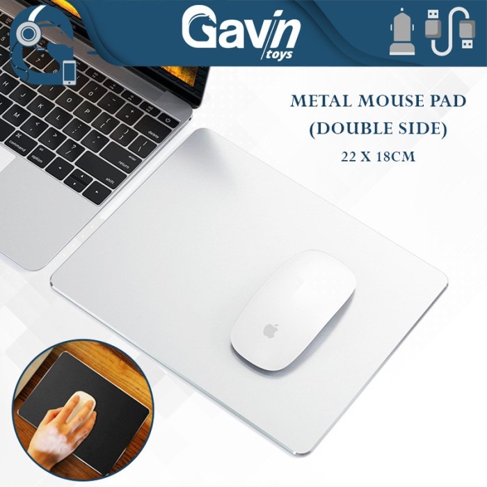 Metal Mouse Pad Mac 2 sisi 3MM Aluminum Macbook Gaming Mouse Pad Besi