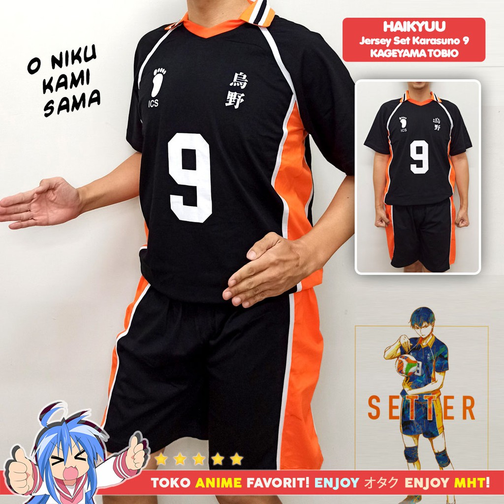 Haikyuu Karasuno Jersey No. 9 : Kageyama Tobio Kostum Cosplay