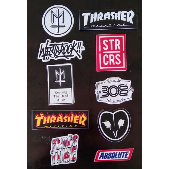 

stiker,stiker distro,stiker brand isi 10pcs