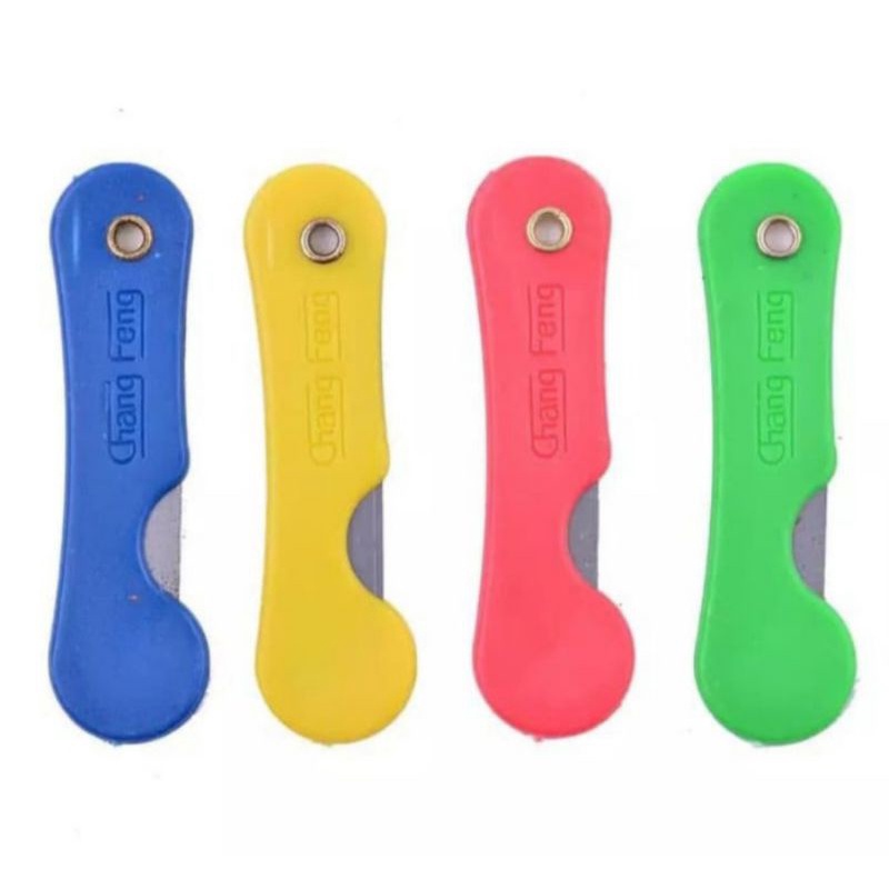 

(2000 DAPAT 4)PISAU CUTTER LIPAT/PEMES MINI SERBAGUNA/SILET GAGANG WARNA WARNI