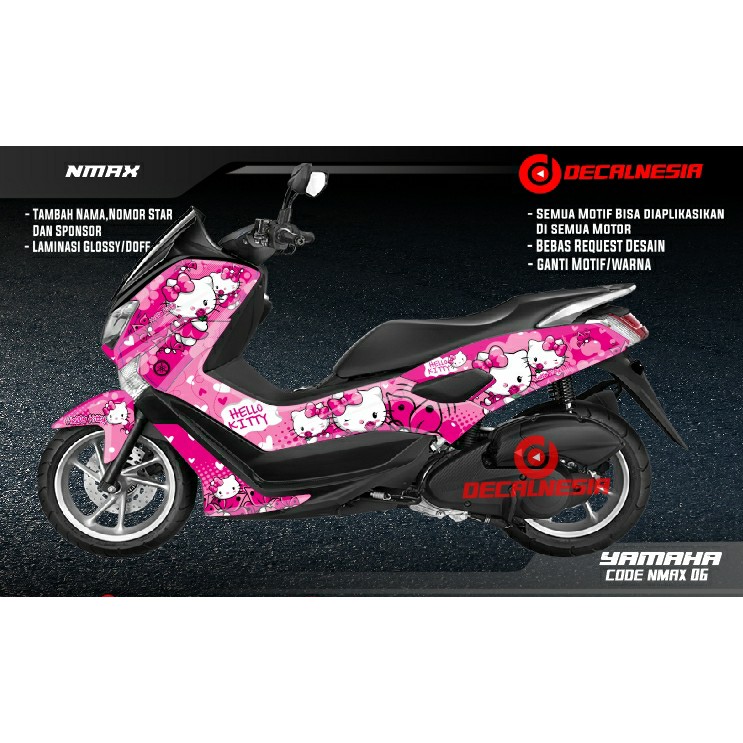 Siker Motor nmax Decal Nmax Stiker Nmax Sticker Nmax Decal Nmax Motif Hello Kitty Full Body