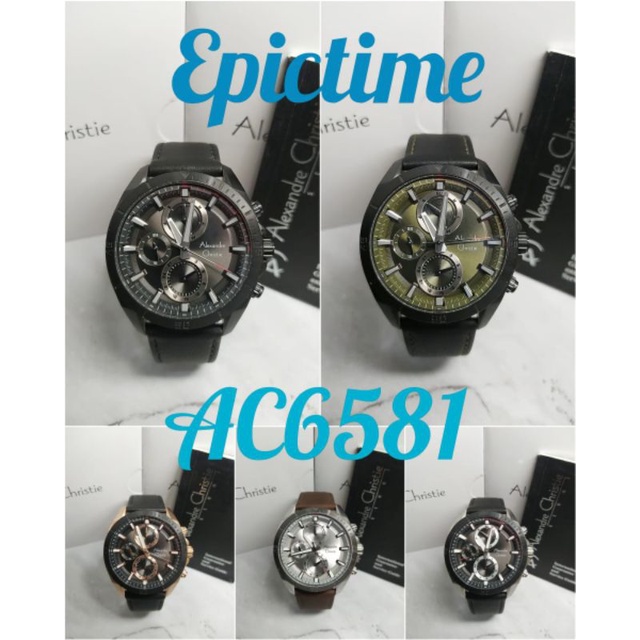 Jam Tangan Pria Alexandre Christie 6581 AC6581 AC 6581 Tali Kulit
