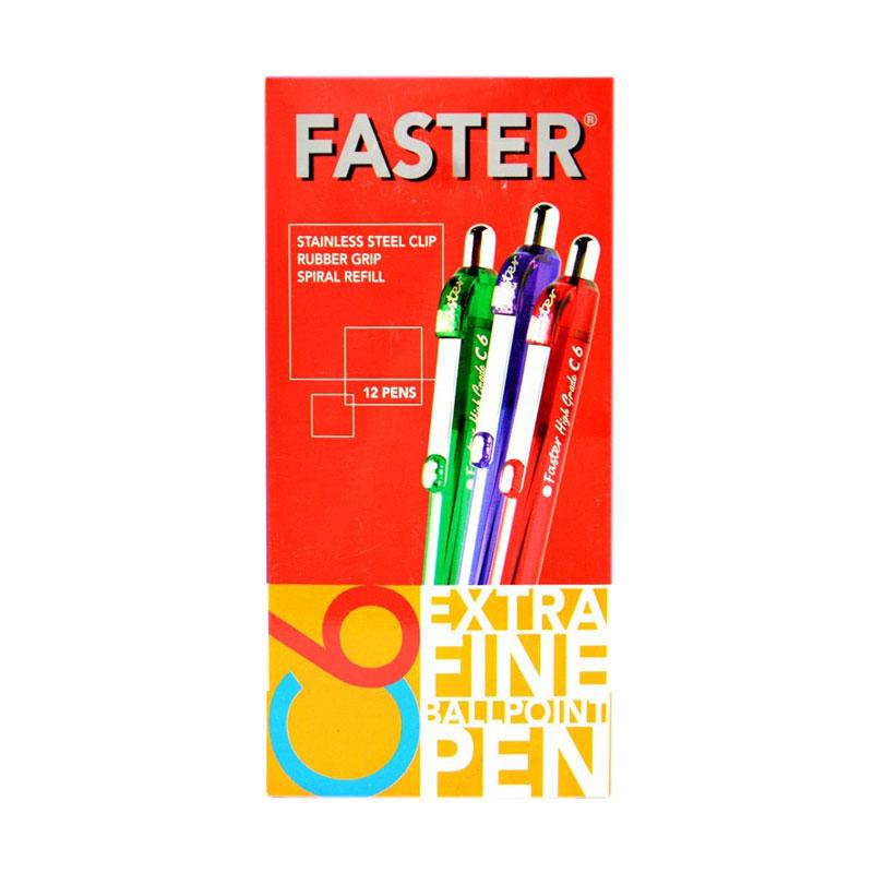 Pen Faster C6 Hitam / Biru