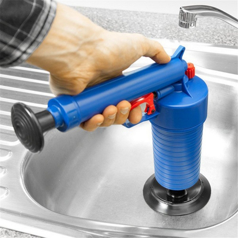 Pompa Sedot WC Saluran Westafel Ledeng High Pressure Air Drain Plunger - Blue