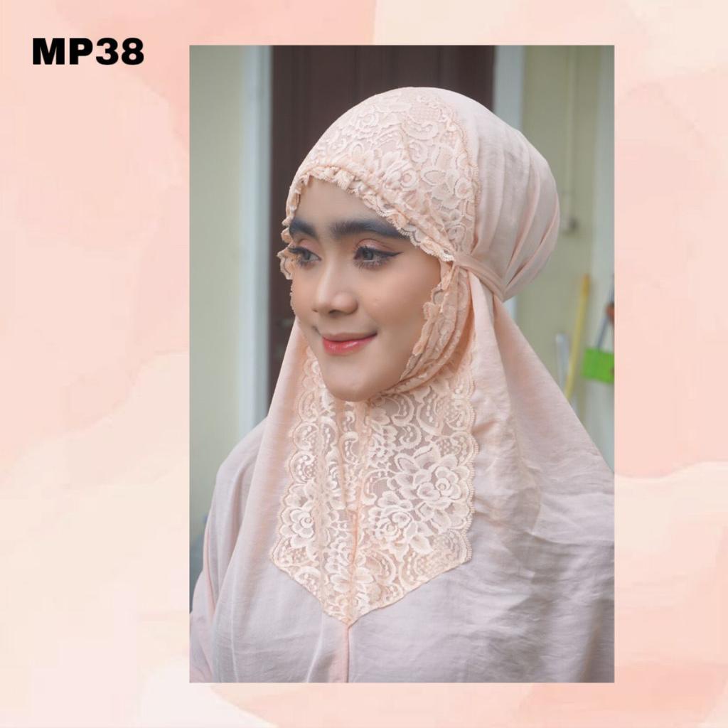 mukena poety silky polos premium renda pendek ori