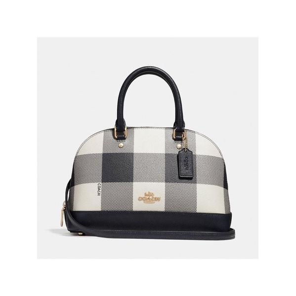 Coach Mini Sierra Satchel with Buffalo Plaid Print in Signature Canvas (25918)