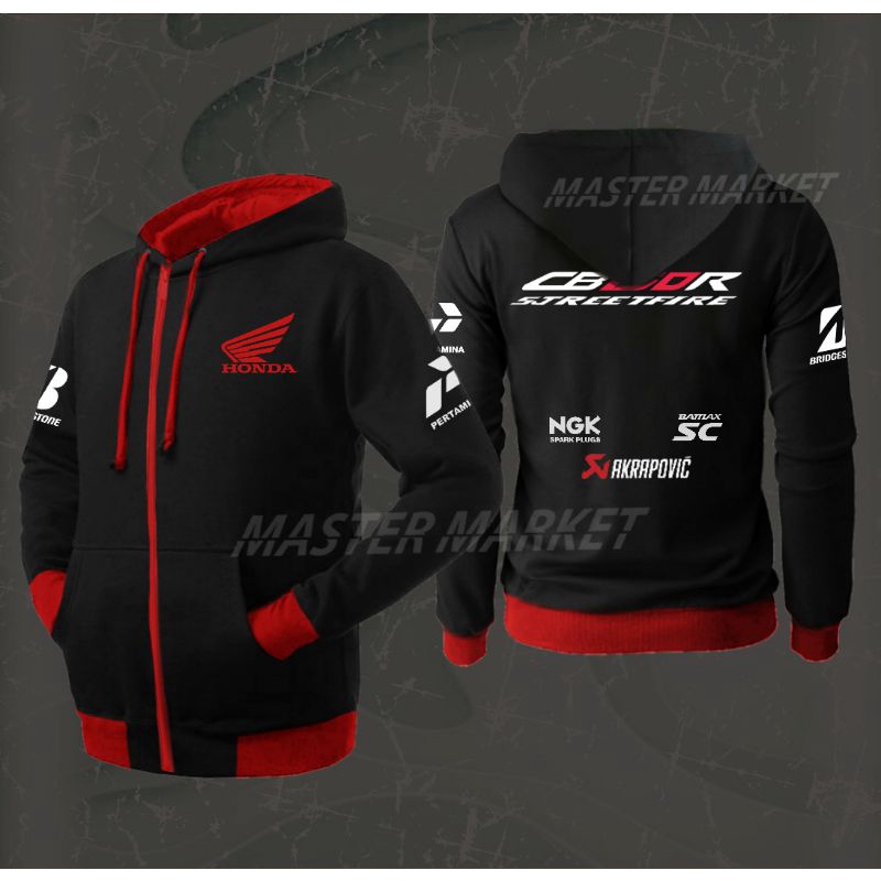 Jaket Honda CB150R racing.Jaket hoodie zipper original Catton flecce
