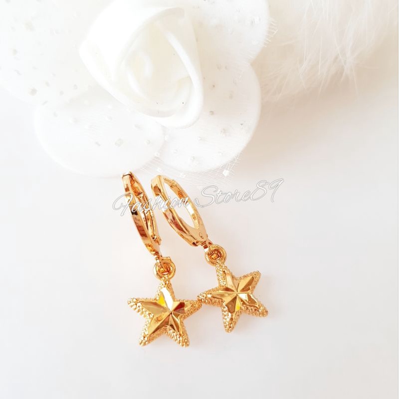 Anting Jurai Bintang ukir impor perhiasan dilapisi emas 18k xuping yaxiya bestquality