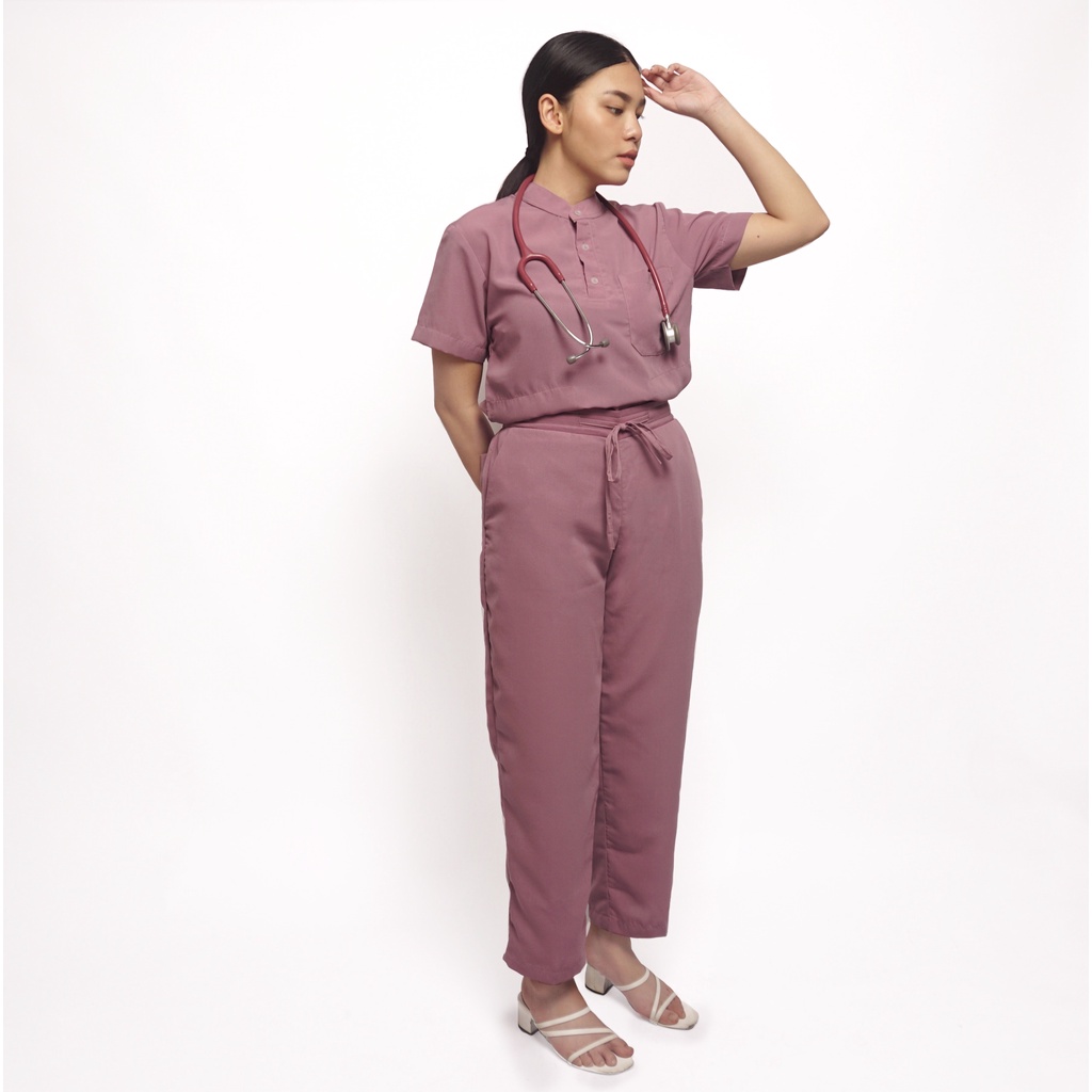 Baju Jaga MSS - ORCHID Scrubs on Call Flowy Lengan Pendek