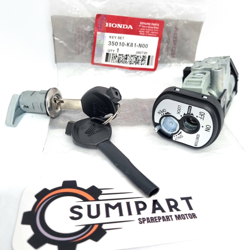 Kunci Kontak Set + Kunci Jok Motor Honda Beat Fi Esp 2017 Beat Street K81