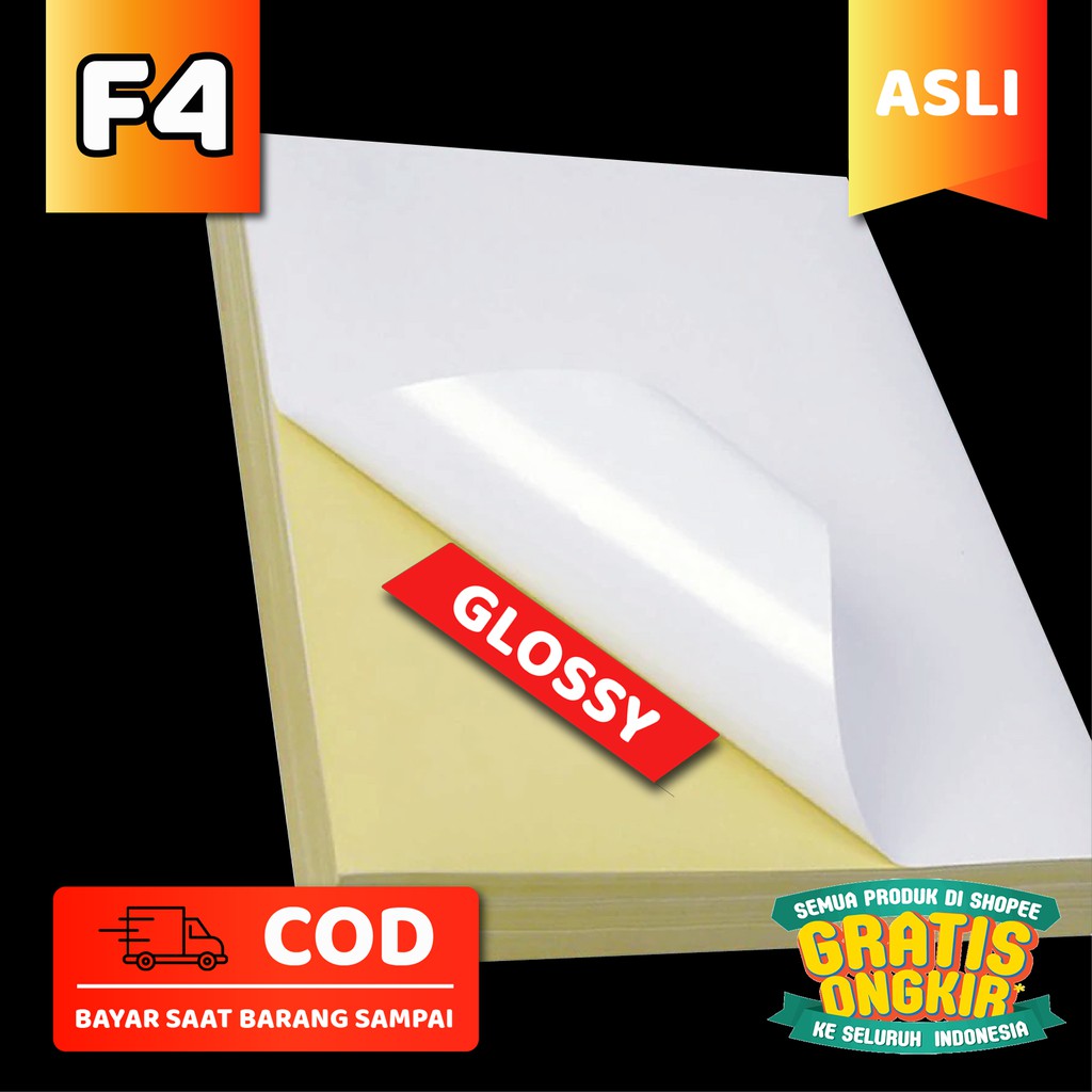 

Kertas Stiker HVS F4 Glossy Anti Air Isi 30 Lembar