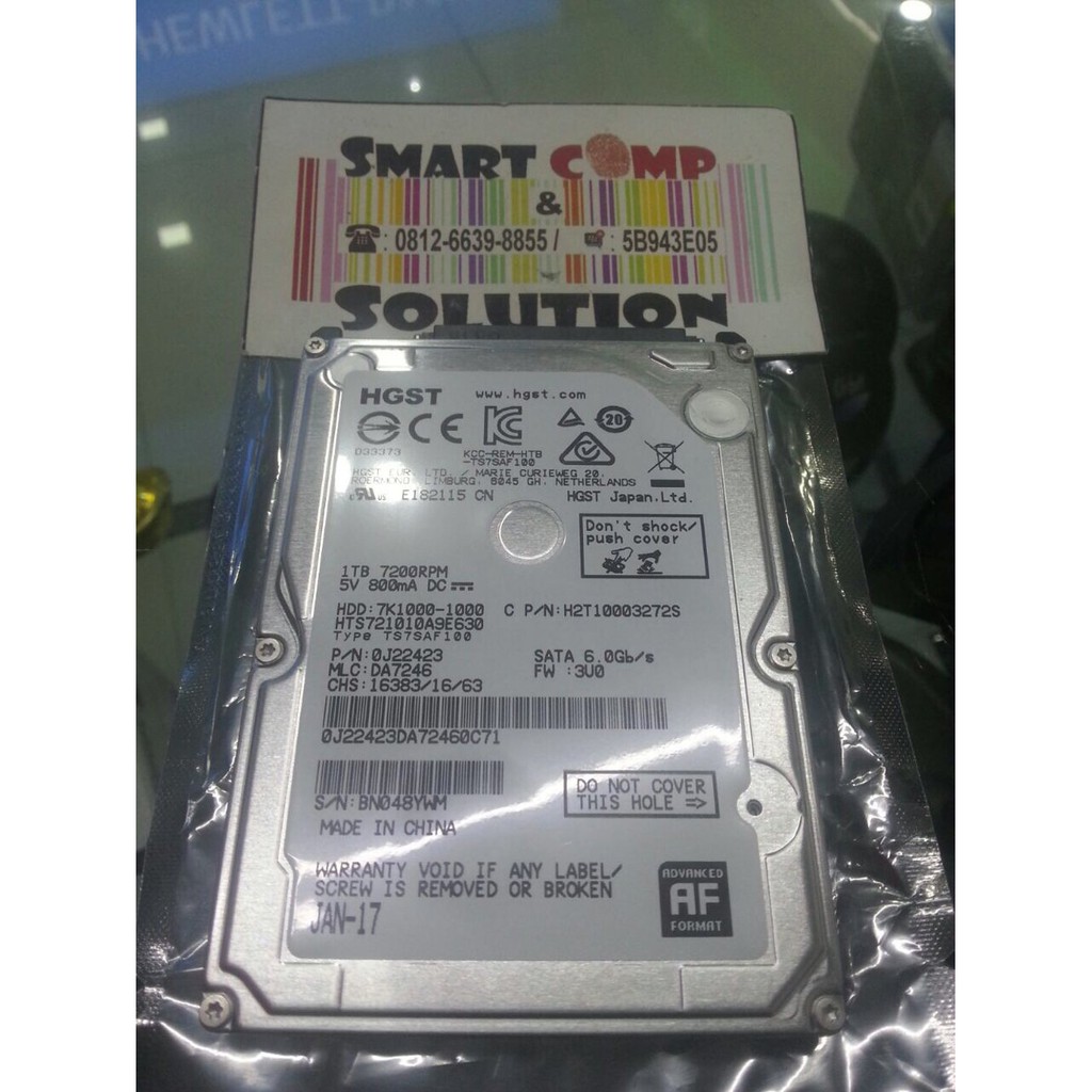 Harddisk HDD internal laptop Hitachi 1TB 7200Rpm Terbaik