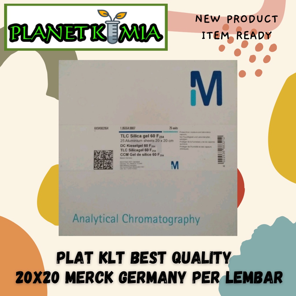 Plat KLT / Plat Kromatografi Lapis Tipis Pro Analisa Merck Per 1 Lembar 20 x 20 CM
