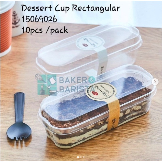 dessert cup rectangular tiramisu cup tempat dessert impor