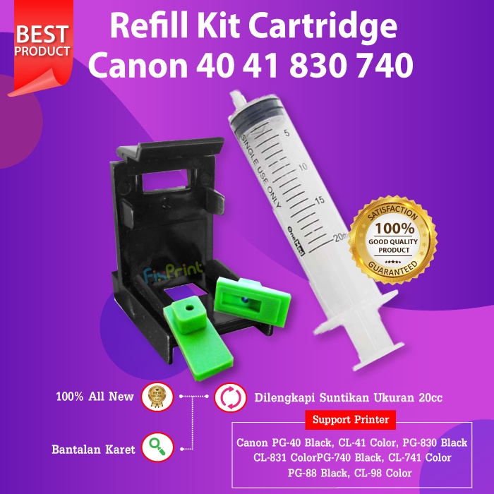 Refill Kit Canon PG40 CL41 740 741 88 98 89 99 Tool Kit Penyedot Tinta Cartridge MX308 MX318 iP1980