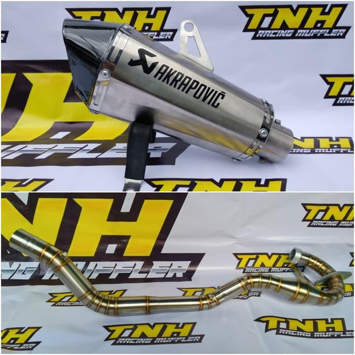 Knalpot Racing Akrapovic Short FullSet Untuk Motor Kawasaki KLX 150