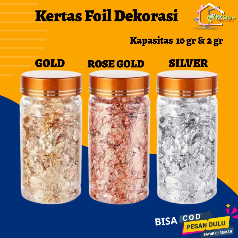 SOLEDI Kertas Foil Dekorasi Gold Leaf Flake Foil Jewelry 10g - CB020