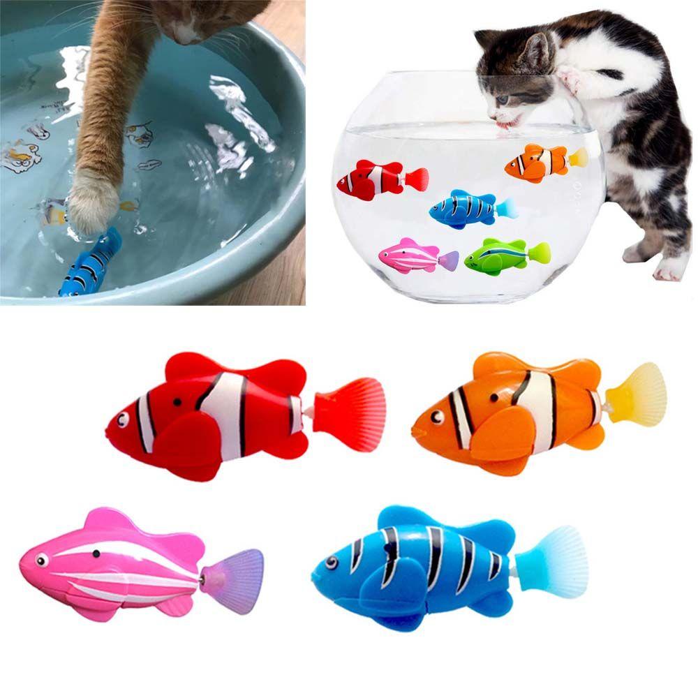 Solighter Pet Cat Mainan Lucu Pet's Hunter Instincts Hias Artificial Ikan Apung Palsu