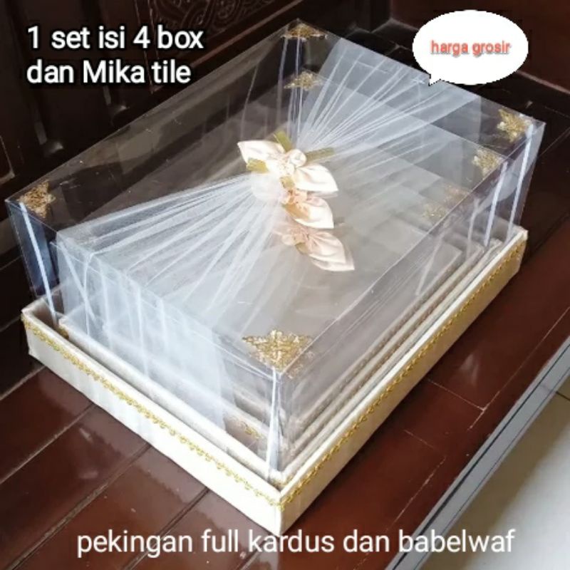 Jual Kotak Seserahan Pernikahan Set Lengkap Isi 4 Box Hantaran Parcel Mika Unik Kekinian 