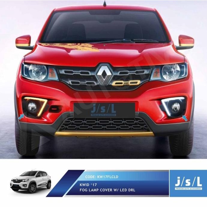 JSL LED DRL Renault Kwid Fog Lamp Cover DRL with Sein AUTOT11 Ayo Beli